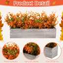 Lyrow 2 Pack Artificial Eucalyptus Plant in Rectangular Rustic Wooden Planter Box Faux Potted Herb Plant Table Centerpiece for Kitchen Windowsill Shelf Decor (Fall,16.1 x 3.7 x 8.7 '')