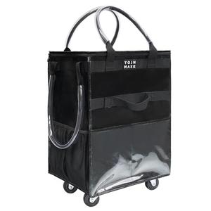 Reusable Grocery Bag On Wheels(Medium -Black), Rolling Tote Bag, Shopping Cart with 8 Pockets and Zipper Cover for Trips, Foldable, Heavy Duty Handles, Carries Up to 46LBS Reusable Grocery Bag On Wheels(Medium -Black), Rolling Tote Bag, Shopping Cart with 8 Pockets and Zipper Cover for Trips, Foldable, Heavy Duty Handles, Carries Up to 46LBS