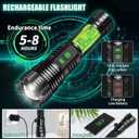 2Pack Rechargeable Flashlights, 100000 High Lumens Super Bright Led Tactical Flashlight with 5 Modes, High Power Waterproof Dual Button/Dual interfaceFlashlight for Emergency, Outdoor, Camping