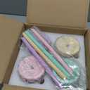 Glass Cups with Lids and Straws (4 Pcs), 16oz Drinking Glasses Set with Silicone Sleeves for Coffee Bar Accessories Iced Coffee Cups with Lids, Glass Tumbler Reusable for Gifts (Mint)