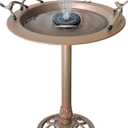 BSTGIFTS Metal Bird Bath - Iron Birdbath 28.5" H, Bird Bath for Water Fountain, Bird Feeder Bowl for Yard Patio Lawn Decor (Fountain Pump not Included)