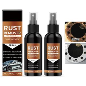 Rust Remover Spray - 2025 Upgrade for Metal & Car Scratch Removal, Iron Stain Cleaner for Multiple Surfaces(2pcs)