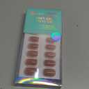 BTArtbox Press On Nails Short - Taro Nude Squoval Fall Press On Nails with Glue for Women, Opaque Soft Gel Glue On Nails in 15 Sizes - 30 Stick On Nails Kit, Clay Kiss