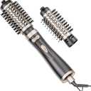 DAILYLIFE Rotating Hair Dryer Brush, Hot Air Brush with 2 Brushes (1.5" & 2"), Hairdryer, Straightener, Curling Iron, and Comb All in one