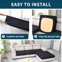 LUFEIJIASHI Sectional Couch Covers L Shape Couch Cushion Covers for Sectional Sofa,Stretch Sectional Sofa Covers Furniture Protector for Pets Dogs 3 Piece (Black, 2 Seater + 1 Chaise)