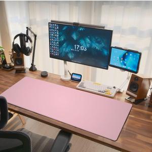 Pink Mouse Pad Extended Large Gaming Mousepad XL Big Long Oversized Desk Mat Stitched Edges 31.5 X 11.8 Inch for Home Office