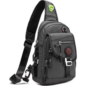NICGID Sling Bag Chest Shoulder Backpack Crossbody Bags for Tablet Laptop Outdoor Hiking Men Women (Black-2629)