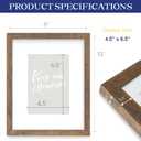 An&He 8x10 Picture Frame Set of 3, Brown Wood Grain Photo Frame for Wall Mounting or Tabletop Display