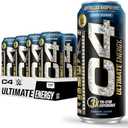 C4 Ultimate x WWE | 300mg Caffeine Sugar Free Energy Drink | Ruthless Raspberry| 16oz (Pack of 12), Best By: 07/2026