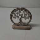 VANIYA CRAFTS Wooden Carved Handmade Engraved Table Decor Tree of Life Table Sculpture Home Decor Statue for Living Room, Bedroom, Office Desktop, Cabinets