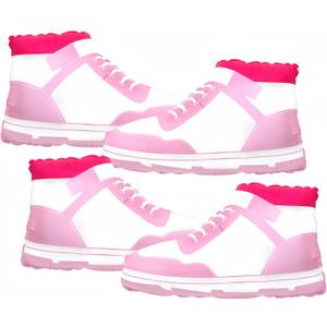 2 x Girl Basketball Sneaker Balloon Princess Shoes Mother's Day Birthday Foil Balloon Bridal Shower Tennis Sports Logo Decoration (Pink 4 Pcs)