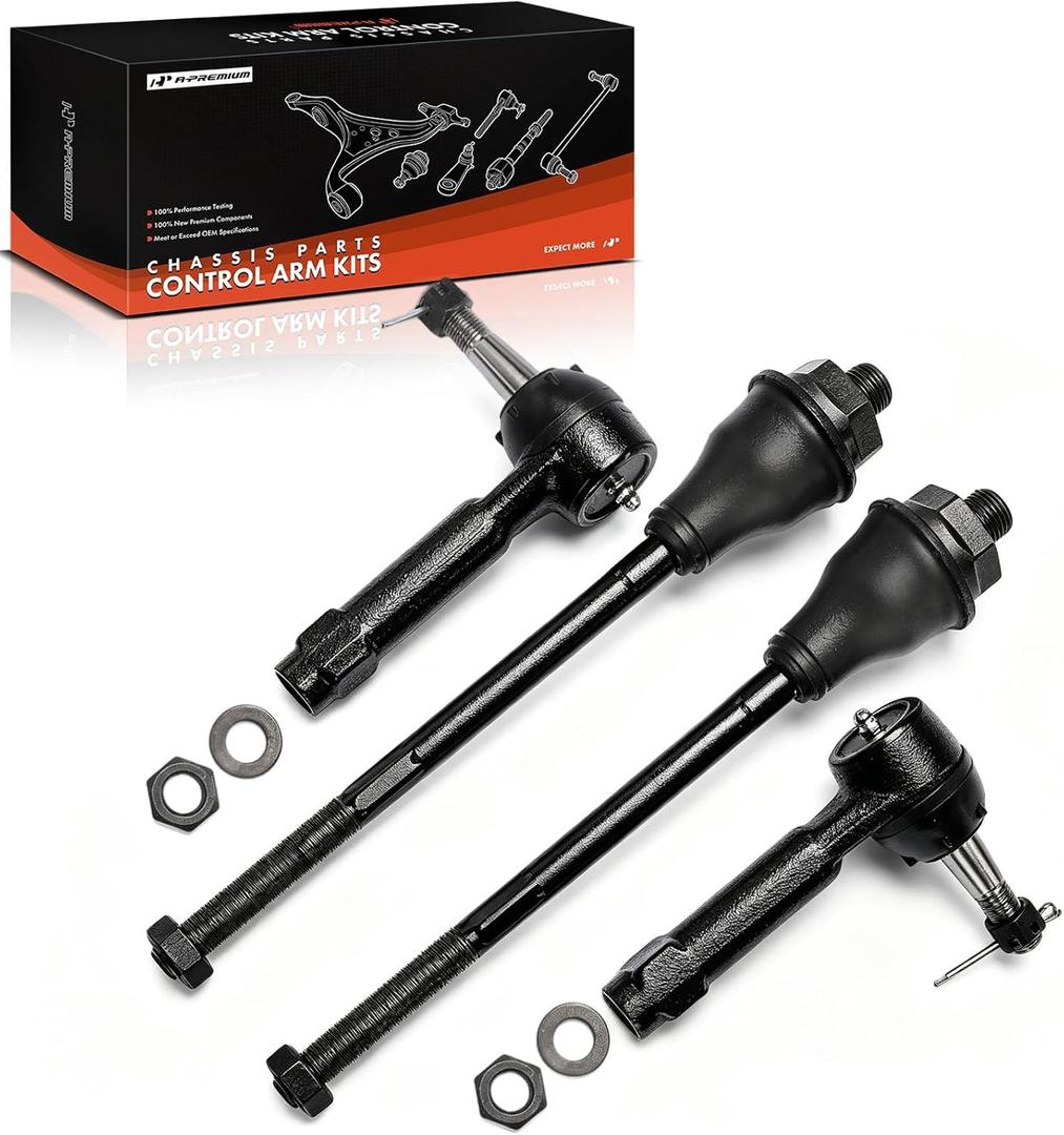A-Premium 4Pcs Front Inner & Outer Tie Rod Ends Kit, Fit For Chevy & GMC & Cadillac - 1999-2007 - Silverado Tahoe Suburban 2500 Avalanche Sierra Yukon (XL 1500/2500) Escalade (ESV/EXT)