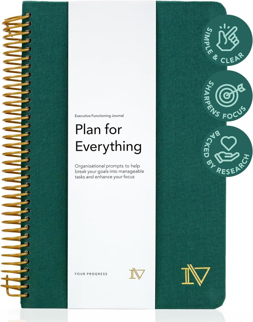 Plan for Everything: Repeatable ADHD Productivity Task Tracker for Adults and Students, Improved Executive Functioning, Enhance Focus & Organization, Women and Men, Achieve Goals