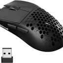 Redragon M725 Honeycomb Shell Gaming Mouse Wireless, Ultra Lightweight 49g, 8000 DPI Tri-Mode BT5.1/2.4GHz/Type-C Wired Gamer Mouse with 2 Side Buttons, Macro Programmable for PC/Mac/Laptop, Black