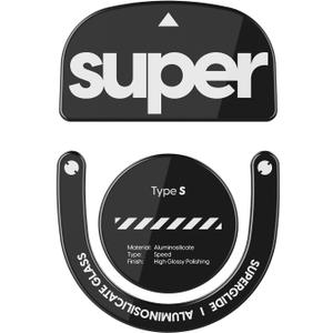 Superglide Glass Mouse Skates - Super Smooth Glide, Polished Round Edge, Super Fast Gaming Mouse Feet with Durable Sole for Logitech G Pro X Superlight2 (Type-S, Black)