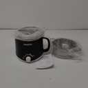 Dezin Hot Pot Electric with Steamer, Rapid Noodles Cooker, Stainless Steel Electric Pot 1.6 Liter, Perfect for Ramen, Egg, Dumpling, Soup, Oatmeal with Temperature Control and Keep Warm Function (Black-Steamer)