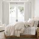 Natural Linen 100% Blackout Curtains for Bedroom 94 Inch Length 2 Panels Set Back Tab Cream Neutral Farmhouse Living Room Darkening Curtain Track System Thermal Insulated Black Out Drapes 52x94