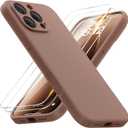 FlyReal Magnetic for iPhone 16 Pro Case, Compatible with MagSafe, (Integrated Silicone Camera Control Button) (Camera Protection) + Screen Protectors, Microfiber Lining Case 6.3", Light Brown