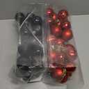 72 Pcs Red and Black Christmas Ornaments, 40mm/1.6IN Christmas Ball Tree Ornaments for Xmas Holiday Wedding Party Decorations