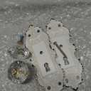 CEYMIO Vintage Dummy Door Knob Interior 2 Pack Crystal Glass Door Knobs Antique White Cabinet Knobs Keyless Decorative Hallway Closet Door Pulls Dresser Handles