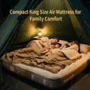 Naturehike Compact King Size Air Mattress with Built-in USB Rechargeable Pump, 992 lbs Max Support Inflatable Mattresses, Blow up Mattress Air Bed for Home, Camping, Guests, Travel, Brown