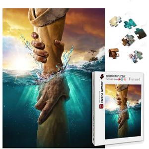 Christian Puzzles for Adults Wooden Jigsaw Puzzles 1000 Pieces Hand of God Jesus Religious Puzzles Christian Gifts Puzzle Religious Wall Decor
