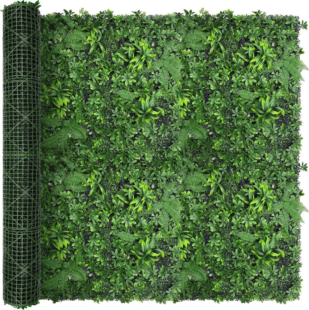 Artificial Boxwood Grass Wall Roll: 80"x120"(67 SQFT) UV Protected | Fake Ivy Privacy Hedge Screen, Faux Leaves from Various Plants, Chain Link Fences for Indoor, Outdoor Patio Balcony & Garden