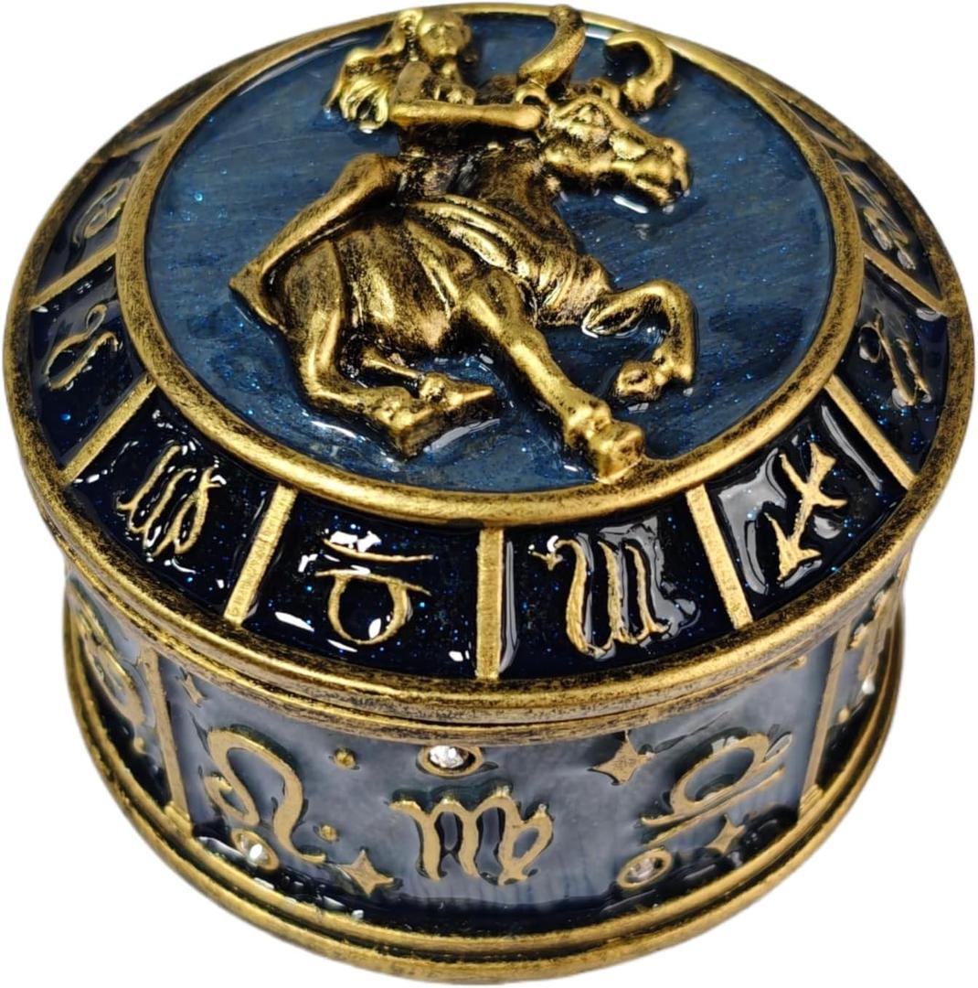 Handmade Zodiac Jewelry Box with Constellation Engraving, Unique Handcrafted Gift for Birthday, Anniversary, or Jewelry Storage, Resin Taurus