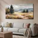 KZKU Autumn Landscape Canvas Wall Art Nature Scenery Painting Print 20X40in