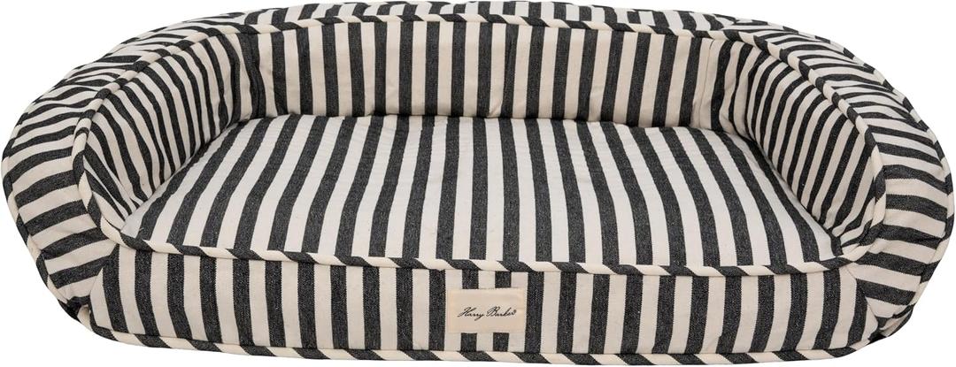 Harry Barker Striped Pillow and Lounger Dog BEDS, Striped Lounger Bed - Medium