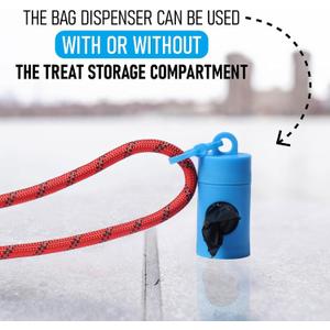 5 x Dog poop bag holder-2 in 1 Dog Waste Bag holder Comes with pet snack box for Leash Lightweight Pet Waste Bag DispenserEquipped with nylon rope and buckle (Excluding dog waste bag)(Green+Purple)