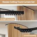 Doeiez Room Divider Blackout Curtains Flexible Sliding Tracks Sets Ceiling Mounted Rod Window Curtain Privacy Separation for Bedroom Living Rooms,1 Panel Khaki Drape and Black Track Set-W72xH96 in