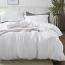 Bedsure Duvet Cover King Size - Soft Double Brushed Bedding Set for Kids & Adults, Zipper Closure, 3 Pieces, Includes 1 Duvet Cover (104"x90") & 2 Pillow Shams, NO Comforter, Bright White