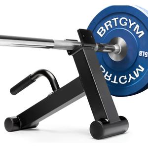 Deadlift Jack Barbell Stand,Carbon Steel Made,Easily Load and Unload 600lb Barbell Plates for Deadlift Exercise, Weight Training, Home Gym (Black Powder Coated)