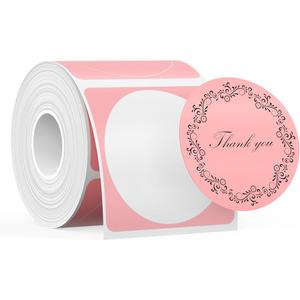 SUPVAN T50M Series Genuine Round Label Tape, Φ 50mm, Pink