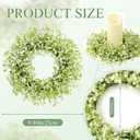 Zeyune 24 Pcs Babys Breath Candle Wreath Rings Bulk | Artificial Flower,Greenery Leaves Wreath,Gypsophila Wreath Candle Pillar,Wedding Table Decorations,Bridal Shower Centerpiece