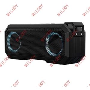 Wilody Speakers Bluetooth Wireless, Loud Outdoor Speaker with Bass, IPX7 Waterproof Floatable, RGB Light, Portable Speaker with TWS for Work, Outdoor, Garage, Camping (Black-Small)