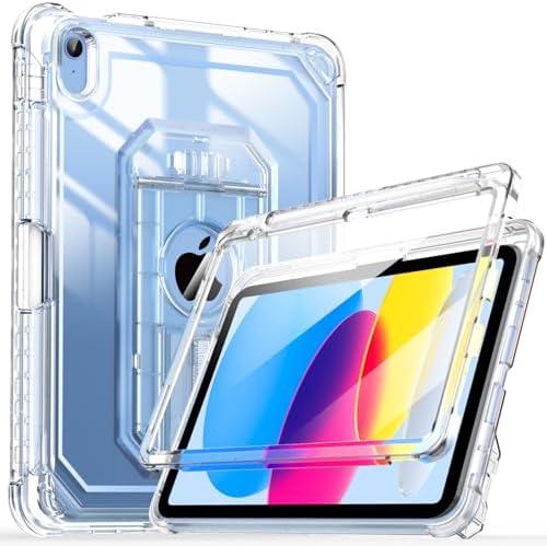 Cantis Case for iPad A16 11 Inch 2025/ iPad 10th Generation 2022 (10.9 inch) with Screen Protector & Pencil Holder, 11th Generation Case with Larger Stable Stand, Clear