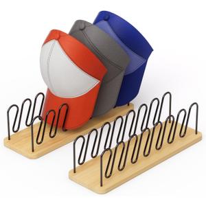 Hat Organizer for baseball Caps 2 Pack Wooden Hat Rack Stand for Closet Storage up to 14 Ball Caps