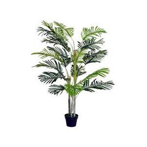 Artificial Palm Tree 5FT - Fake Tree with Black Tall Planter - Faux Tropical Areca Floor Plant in Pot - Artificial Silk Plant for Home Office Living Room Decor Indoor