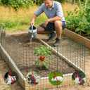WAKCCIL 9 Packs 24"x 12" Large Wire Plant Protectors Cages to Keep Animals Out,3 Pcs Mesh Plant Cage Chicken Wire Cloche with Ground Stakes Nylon Ties Protect Plants,Shrubs,Vegetables,Garden Cloche