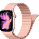 Magnetic Sport Bands for Apple Watch Band 40mm 38mm 41mm 42mm 44mm 45mm 46mm iWatch bands for Women Men,Silicone Loop Strap Wristband for Apple Watch Series 11 10 9 8 7 6 5 4 3 SE 3/2nd Ultra/3/2 49mm (Pink)