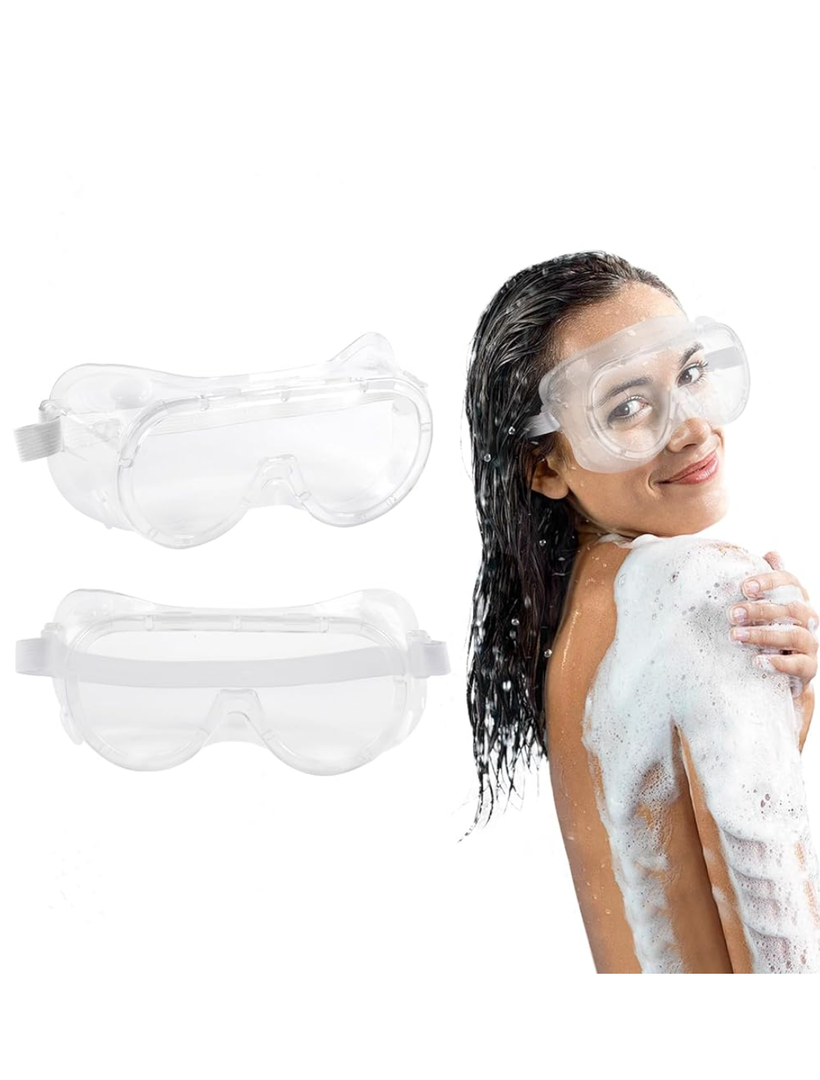 Adjustable Eyelash and Eyebrow Protector Shower Goggles Shield: Glasses-Friendly Design Perfect for Eyelash Extensions, Microblading Aftercare, and Cataract Surgery Recovery 2 Pack