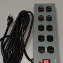 Belkin Power Strip Surge Protector - 10 AC Outlets, 15ft Heavy Duty Metal Extension Cord with Wall Mount Holes for Home, Office, Travel, Computer Desktop, Laptop & Phone Charging Brick