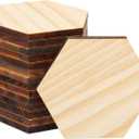 15 Pack Unfinished Wooden Hexagon Cutouts for Crafts, 1/4" Thick for Wood Burning, Engraving (3.27X4.88X5.91)