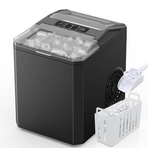 Sweetcrispy Countertop Ice Maker, Portable Ice Machine Self-Cleaning, 9 Cubes in 6 Mins, 26 lbs/24Hrs, 2 Sizes of Bullet Ice for Home Party Office,Elegant Black Sweetcrispy Countertop Ice Maker, Portable Ice Machine Self-Cleaning, 9 Cubes in 6 Mins, 26 lbs/24Hrs, 2 Sizes of Bullet Ice for Home Party Office,Elegant Black