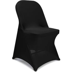 LEBENGURU Stretch Spandex Folding Chair Covers 30PCS, Universal Elastic Fitted Chair Cover Protector for Wedding, Party, Banquet, Holidays, Celebration, Decoration (Black)
