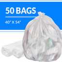 Reli. SuperValue 55-60 Gallon Trash Bags | 50 Count | Made in USA | Heavy Duty | Clear Multi-Use Garbage Bags
