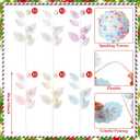 12 Pcs 16 Inch Pastel Christmas Decor Leaf Picks Pastel Candy Christmas Tree Picks Artificial Glitter Macaron Ornaments for Xmas Tree Decorations Topper Vase Filler Wreath Holiday Decor