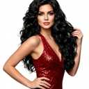 Rugelyss Long Wavy Wigs 28 Inches Natural Black Synthetic Kinky Curly Hair Wig for Women